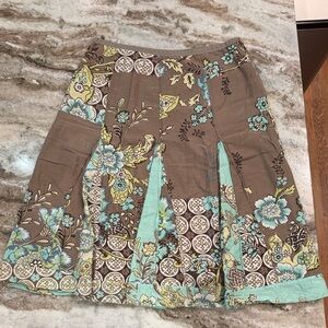 NIC+ZOE Floral Patchwork A-Line Skirt
